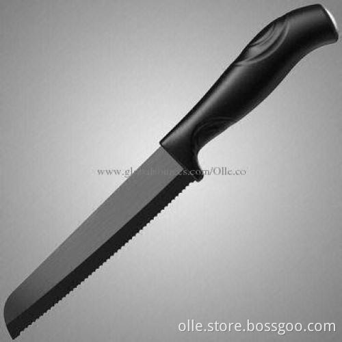 Black Saw Blade ABS Handle Ceramic Bread Knife